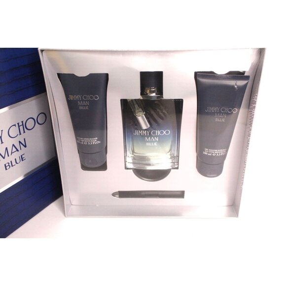 Jimmy Choo Man Blue Interparfum 4 Piece Set Spray x 2, After Shave, Gel Unopened - Picture 8 of 12